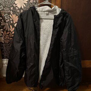Unknown, Unisex Brand Lined Black Windbreaker, Fits like L or XL